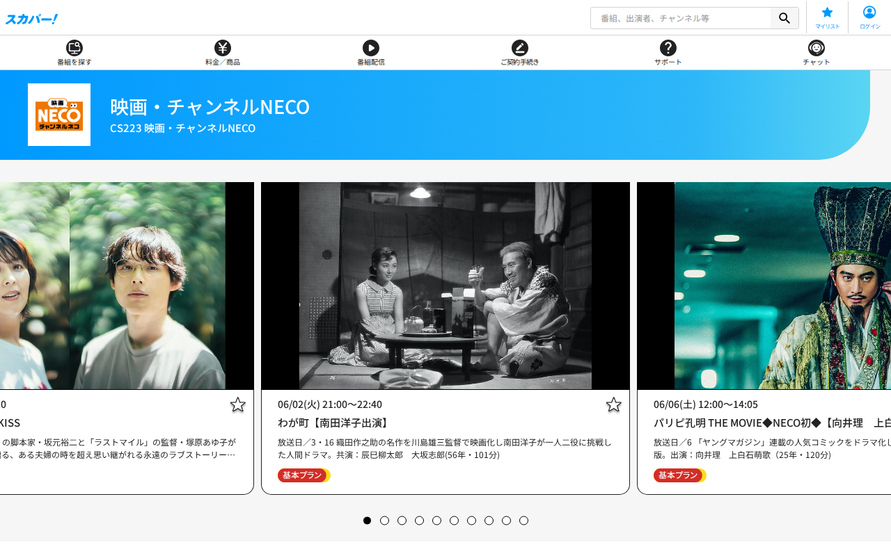 スカパー：映画・チャンネルNECO