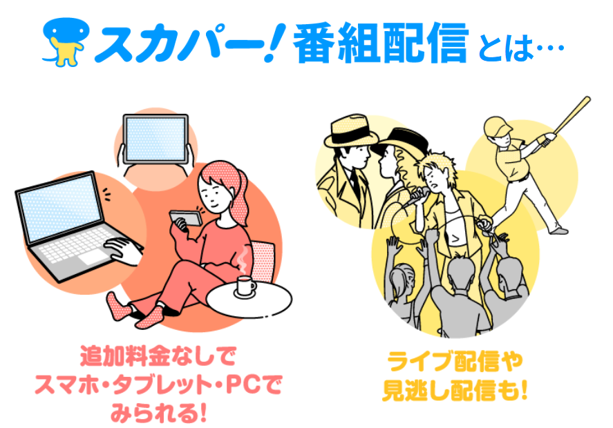 スカパー番組配信で野球とライブを見る