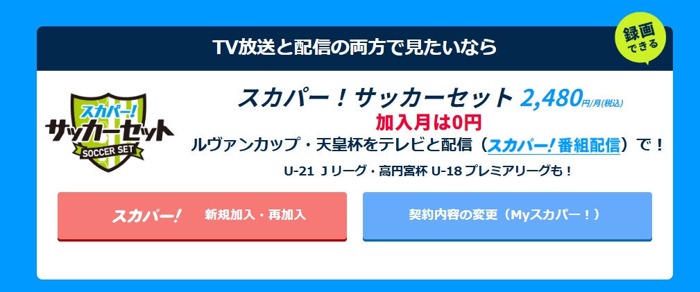 スカパーサッカーセットでスカチャン801を見る