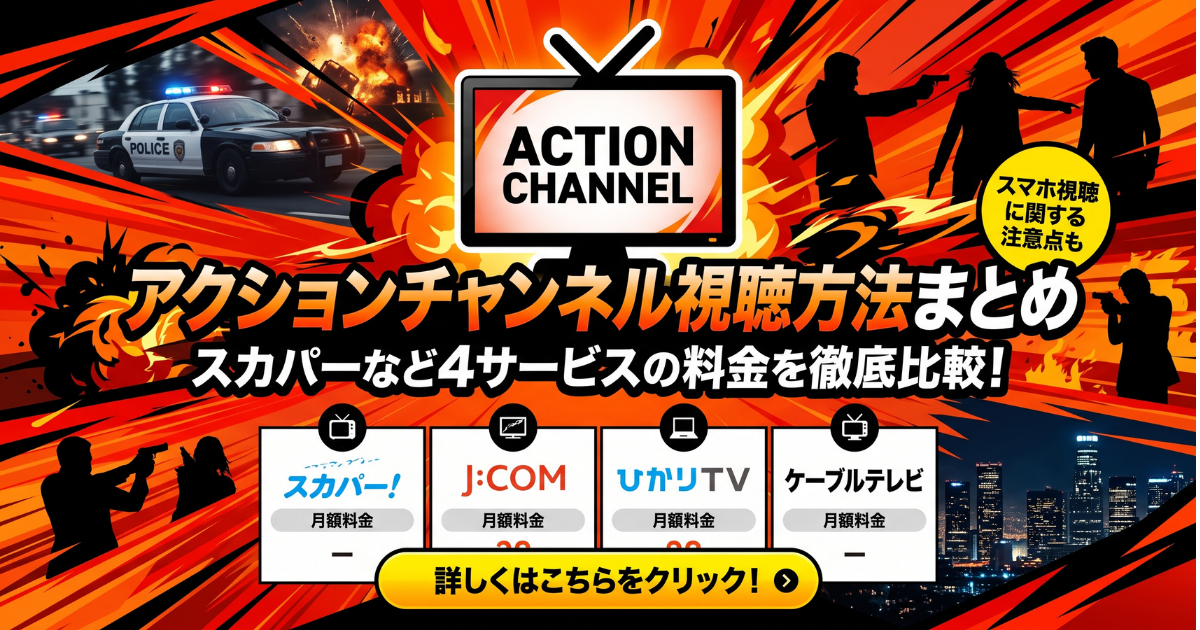 アクションチャンネル視聴方法・料金・スマホで見る方法と契約手順