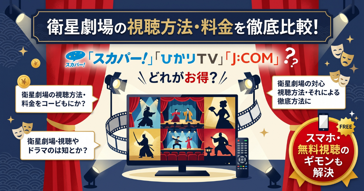 衛星劇場 視聴方法・料金・スマホで見る方法と契約手順