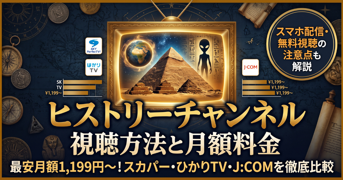 ヒストリーチャンネル視聴方法・料金・スマホで見る方法と契約手順