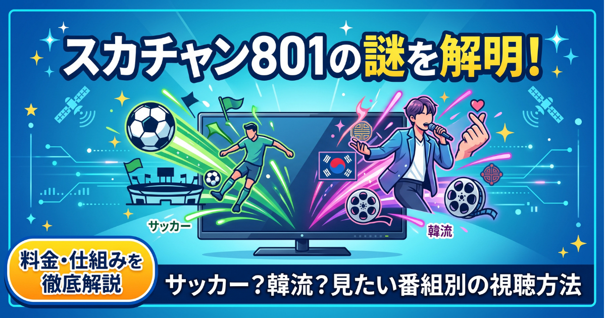 スカチャン801とは？料金と視聴方法｜サッカーも韓流も映る枠チャンネル
